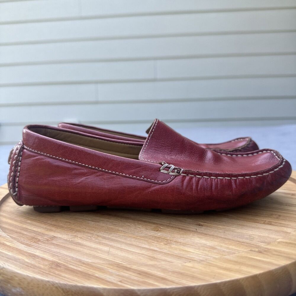 Cole Haan Women's Burgundy Leather Driving Loafers